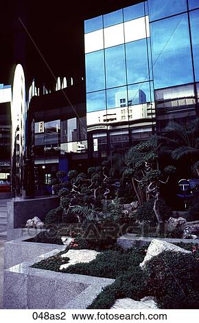 Stock Image - Facade of Office Block Bangkok Thailand Asia. Fotosearch