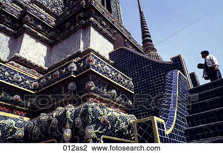 Man on Steps of Mosaic Dome Bangkok Thailand Asia View Large Photo Image Stock Image - Man on Steps of Mosaic Dome Bangkok Thailand Asia. Fotosearch