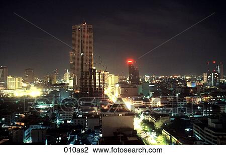 Stock Image - Night View of Bangkok Thailand Asia. Fotosearch
