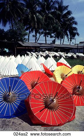 Parasols Drying in the Sun Chiang Mai Thailand Asia View Large Photo Image Stock Image - Parasols Drying in the Sun Chiang Mai Thailand Asia. Fotosearch