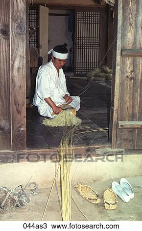 Craftsman Working on Reeds Seoul Korea Asia View Large Photo Image Stock Image - Craftsman Working on Reeds Seoul Korea Asia. Fotosearch
