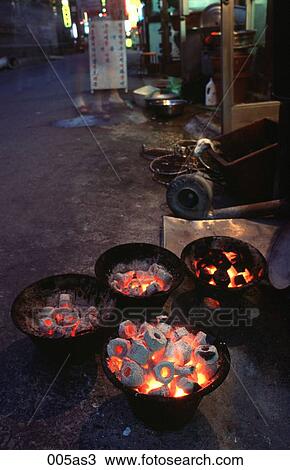Hot Coals Seoul Korea Asia View Large Photo Image Stock Image - Hot Coals Seoul Korea Asia. Fotosearch