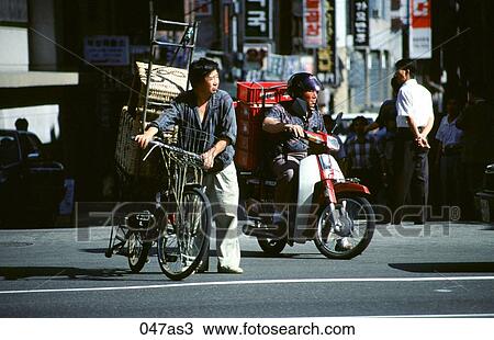 Men on Mopeds Seoul Korea Asia View Large Photo Image Stock Image - Men on Mopeds Seoul Korea Asia. Fotosearch