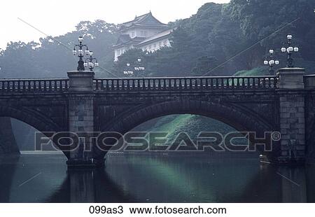 Stock Image - Nijubashi Bridge Tokyo Japan Asia. Fotosearch