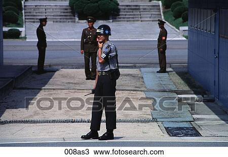 Soldiers Panmunjom Korea Asia View Large Photo Image Stock Image - Soldiers Panmunjom Korea Asia. Fotosearch