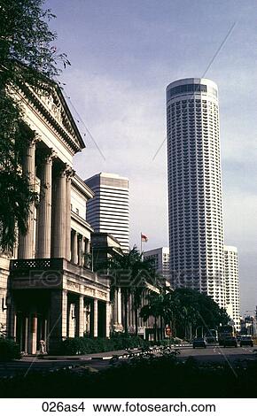 Picture - City Hall and Hotel Singapore Asia. Fotosearch