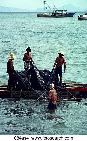 Picture - Fishermen Zamboanga The Philippines Asia. Fotosearch