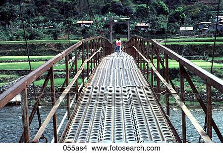 Girl Walking over Metal Bridge The Philippines Asia View Large Photo Image Picture - Girl Walking over Metal Bridge The Philippines Asia. Fotosearch