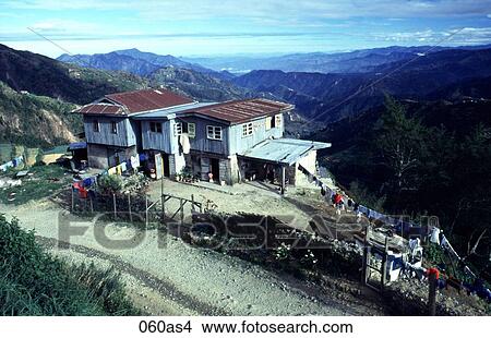 Metal Clad House and Mountains The Philippines Asia View Large Photo Image Picture - Metal Clad House and Mountains The Philippines Asia. Fotosearch