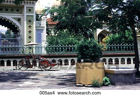 Rickshaw and Railings Penang Malaysia Asia View Large Photo Image Picture - Rickshaw and Railings Penang Malaysia Asia. Fotosearch