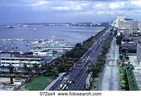 Picture - Roxas Boulevard Manila Bay The Philippines Asia. Fotosearch