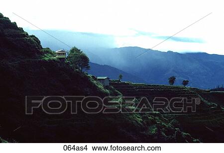Silhouette of Stepped Fields The Philippines Asia View Large Photo Image Picture - Silhouette of Stepped Fields The Philippines Asia. Fotosearch