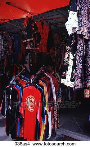 Picture - Silk Robes China Town Singapore Asia. Fotosearch