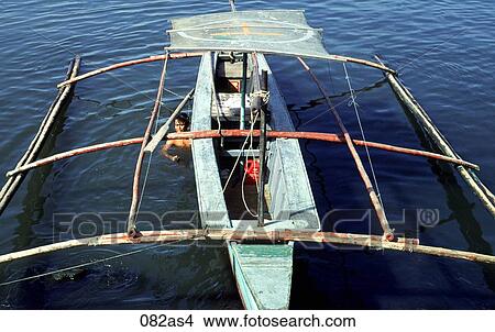 Picture - Traditional Boat Manila Bay The Philippines Asia. Fotosearch