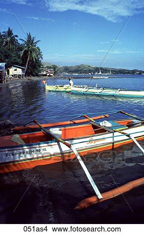 Traditional Boat Moored in Sea The Philippines Asia View Large Photo Image Picture - Traditional Boat Moored in Sea The Philippines Asia. Fotosearch