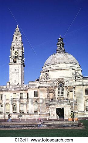 Cardiff City Hall UK View Large Photo Image Stock Image - Cardiff City Hall UK. Fotosearch