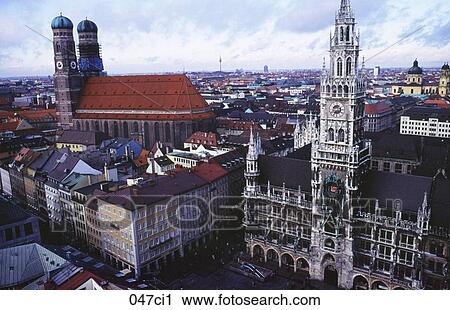 Evening View over Marienplatz Munich Germany View Large Photo Image Stock Image - Evening View over Marienplatz Munich Germany. Fotosearch