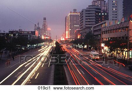 Night Traffic Shenzhen China View Large Photo Image Stock Image - Night Traffic Shenzhen China. Fotosearch