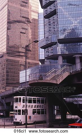 Tram and Hi-tech Building Central Hong Kong View Large Photo Image Stock Image - Tram and Hi-tech Building Central Hong Kong. Fotosearch