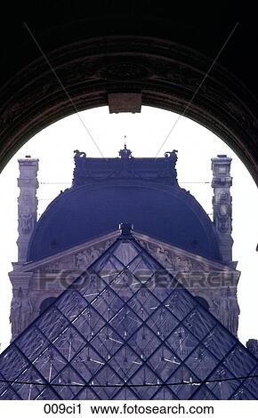 View through Arch of Pyramid outside La Louvre Paris France View Large Photo Image Stock Image - View through Arch of Pyramid outside La Louvre Paris France. Fotosearch