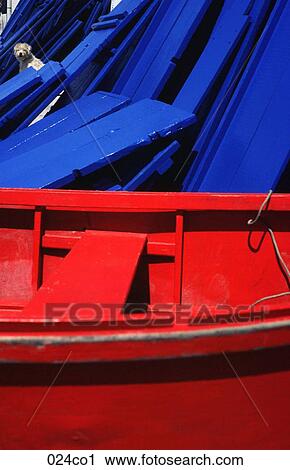 Stock Image - Painted Boats. Fotosearch