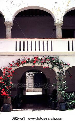 Arched Walkway and Balcony Mexico View Large Photo Image Stock Image - Arched Walkway and Balcony Mexico. Fotosearch