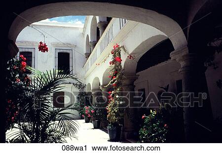 Arched Walkway Mexico View Large Photo Image Stock Image - Arched Walkway Mexico. Fotosearch
