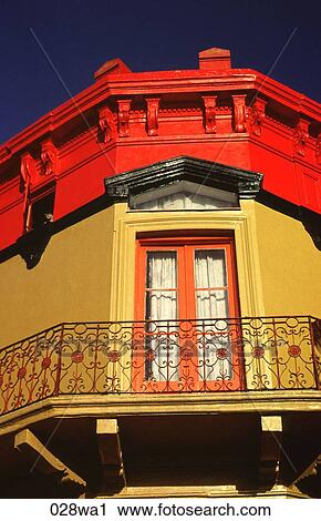 Balcony on Corner of Colourful Building View Large Photo Image Stock Image - Balcony on Corner of Colourful Building. Fotosearch