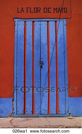 Blue and Red Striped Door Venezuela View Large Photo Image Stock Image - Blue and Red Striped Door Venezuela. Fotosearch