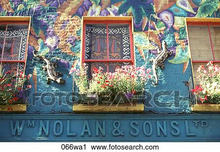 Mural around Windows Ireland View Large Photo Image Stock Image - Mural around Windows Ireland. Fotosearch
