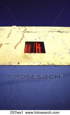 Red Window in Yellow and Blue Wall Argentina View Large Photo Image Stock Image - Red Window in Yellow and Blue Wall Argentina. Fotosearch