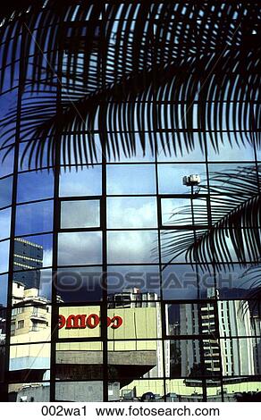 Reflections in a Glass Office Block Venezuela View Large Photo Image Stock Image - Reflections in a Glass Office Block Venezuela. Fotosearch