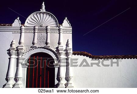 Stock Image - White Carved Wall Venezuela. Fotosearch