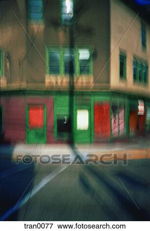 blur, blurred, building, corner building, evening, quiet View Large Photo Image Stock Photo - blur, blurred, building, corner building, evening, quiet. Fotosearch
