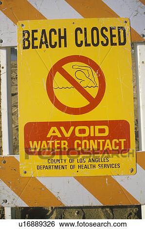 A beach closed warning sign View Large Photo Image Stock Photograph - A beach closed warning sign. Fotosearch