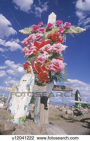 Stock Image - A cemetery on an Indian reservation. Fotosearch