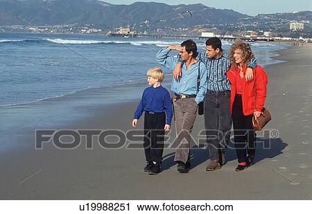 A family of four walking at Santa Monica Beach, CA View Large Photo Image Stock Image - A family of four walking at Santa Monica Beach, CA. Fotosearch