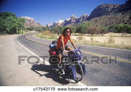 Stock Photo - A Japanese man in Zion National Park. Fotosearch