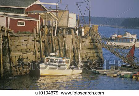 Stock Photo - A lobster fishing village. Fotosearch