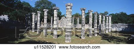 A panoramic view of columns at Chichen Itza View Large Photo Image Stock Image - A panoramic view of columns at Chichen Itza. Fotosearch