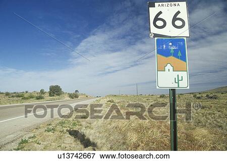 A route 66 sign in Arizona View Large Photo Image Stock Photo - A route 66 sign in Arizona. Fotosearch