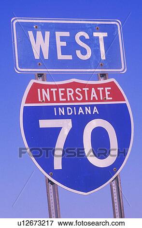 A sign for interstate 70 west View Large Photo Image Stock Photo - A sign for interstate 70 west. Fotosearch