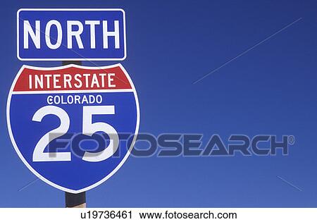 A sign for the 25 north View Large Photo Image Stock Image - A sign for the 25 north. Fotosearch