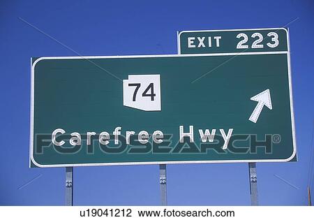 A sign that reads “Carefree Hwy” View Large Photo Image Stock Image - A sign that reads “Carefree Hwy”. Fotosearch