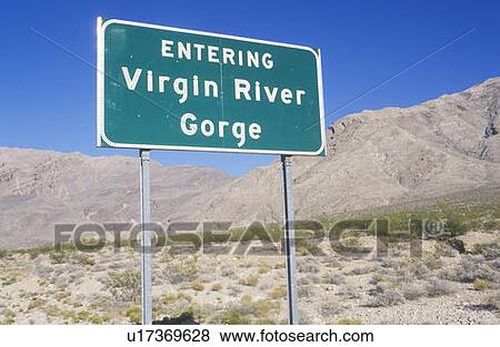 A sign that reads “Entering Virgin River Gorge” View Large Photo Image Stock Photo - A sign that reads “Entering Virgin River Gorge”. Fotosearch