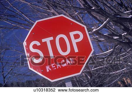 Stock Image - A sign that reads “Stop Reagan”. Fotosearch