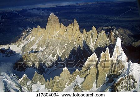 Picture - Aerial view at 3400 meters of Mount Fitzroy. Fotosearch