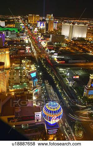 Aerial view at night of Las Vegas Strip View Large Photo Image Stock Photo - Aerial view at night of Las Vegas Strip. Fotosearch
