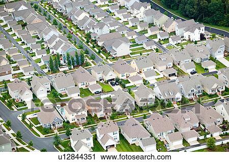 Aerial view of housing development View Large Photo Image Stock Image - Aerial view of housing development. Fotosearch