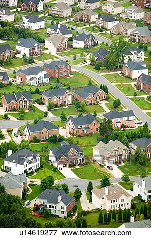 Stock Photo - Aerial view of housing development. Fotosearch